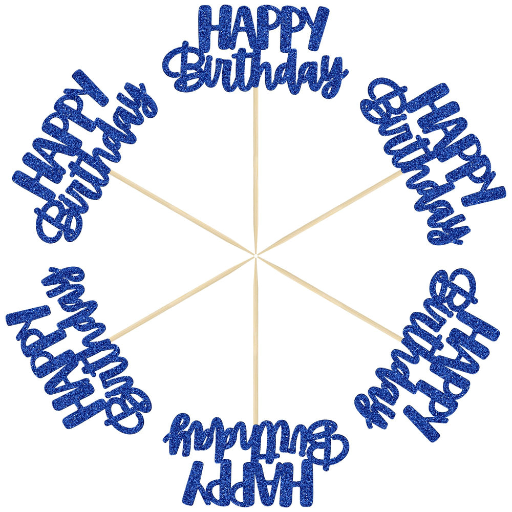 Gyufise birthday toppers for cakes—easy insert into dessert.