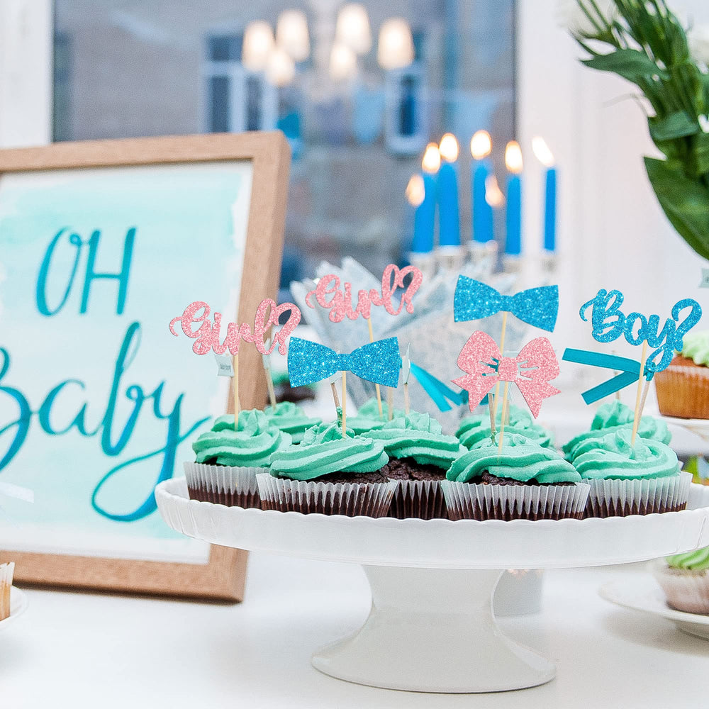 Gyufise baby shower toppers ideal for gender reveal dessert styling