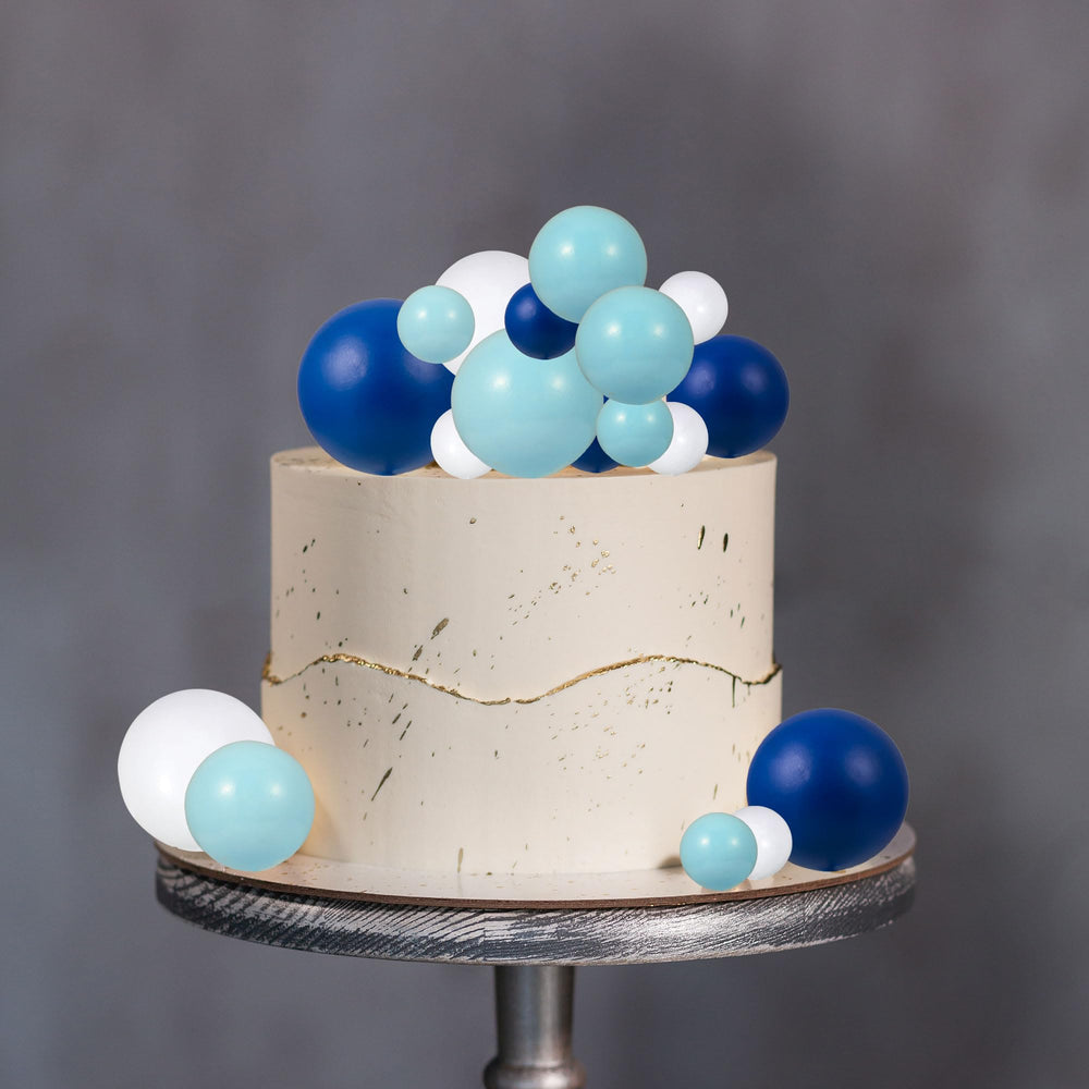 Gyufise blue ball cake toppers in 3cm for precise cupcake decoration.