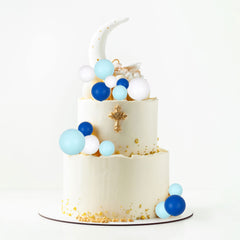 Gyufise blue ball toppers in 4cm for standout cake accents.