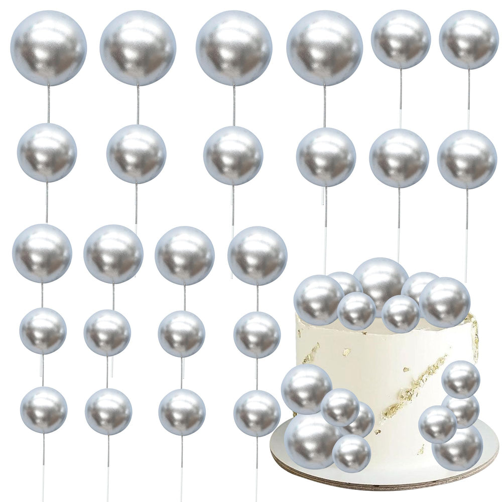 Gyufise ball cake topper 2.5cm in pink-gold-white adds festive layers to cake
