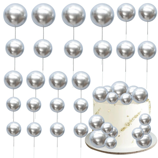 Gyufise ball cake topper 2.5cm in pink-gold-white adds festive layers to cake