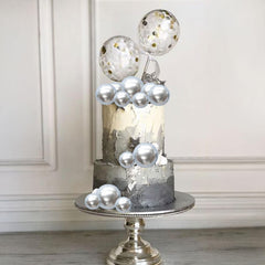 Gyufise ball cake topper 3cm silver highlights cupcakes with chic polish