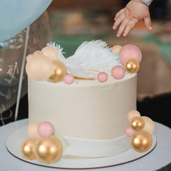 Gyufise ball cake topper apricot gold 4 cm makes desserts look premium.