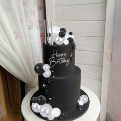 Gyufise ball cake toppers color options in silver black and white for versatile party decor