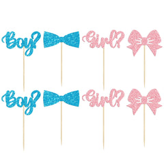 Gyufise bow picks cupcake toppers glittery decorative charm on treats