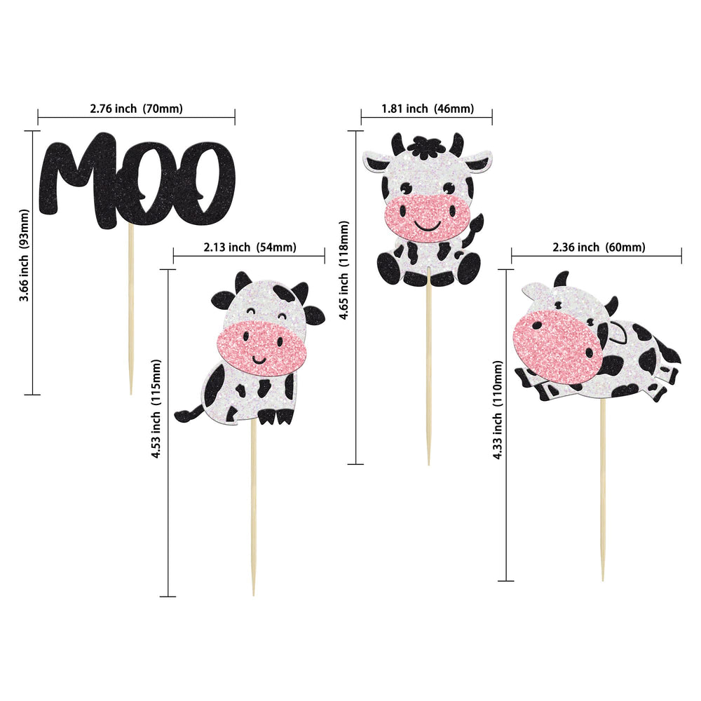 Gyufise cow cupcake toppers on cake decoration