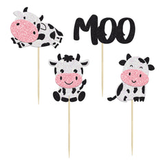Gyufise cow cupcake toppers dessert picks for treats
