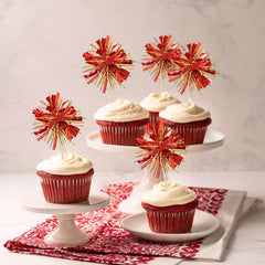 Gyufise decorative foil picks brighten desserts with party flair.