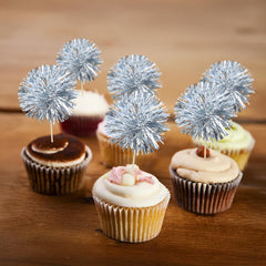 Gyufise dessert picks with foil firework design for cookies and fruits.