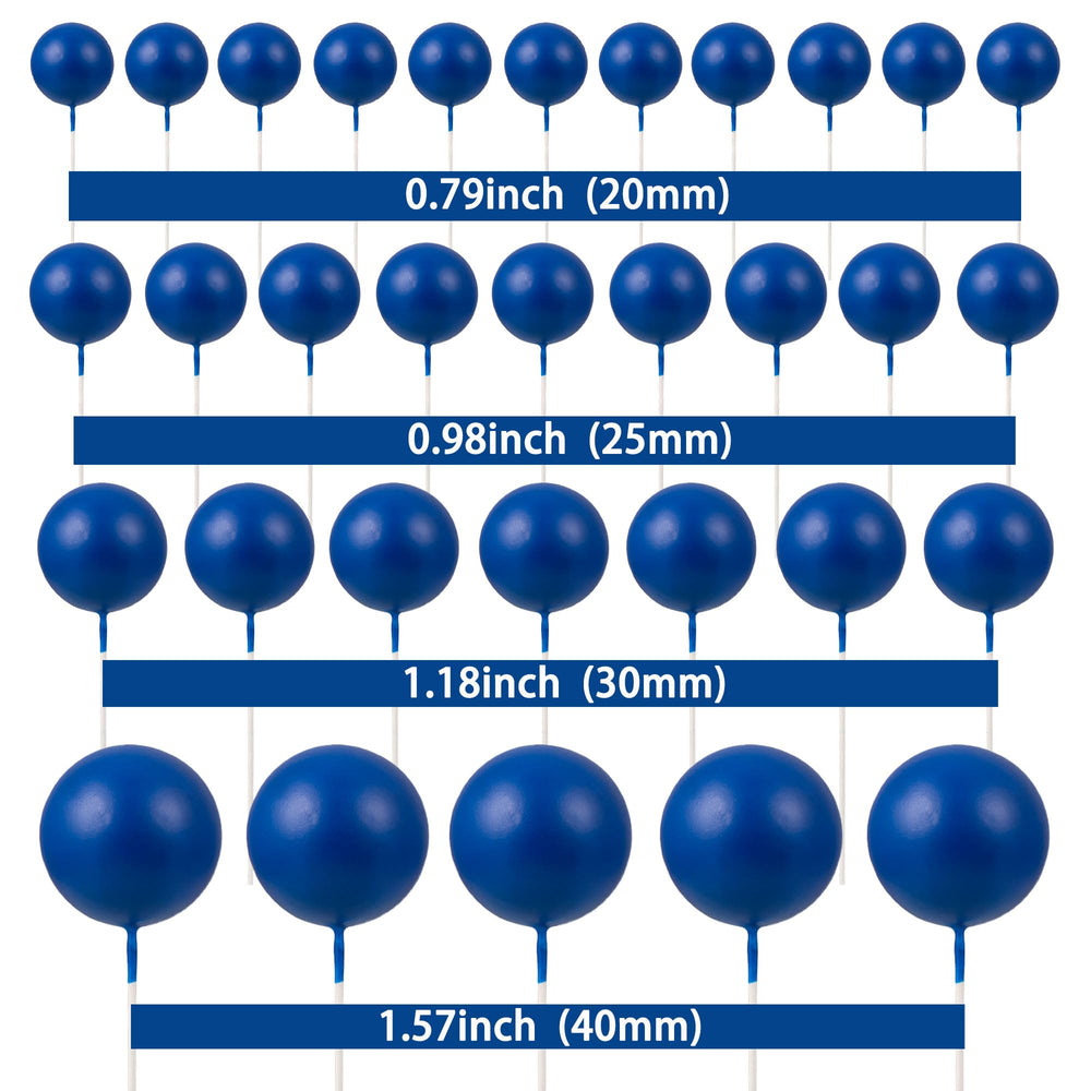 Gyufise royal blue 3cm foam ball toppers decorate wedding cupcakes elegantly