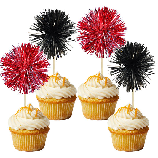 Gyufise foil firework cupcake topper 30pc adds festive sparkle to desserts.