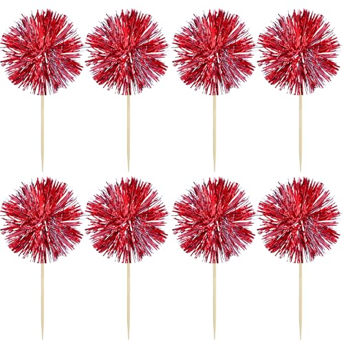 Gyufise dark red foil firework toppers ready to insert on treats