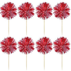 Gyufise dark red foil firework toppers ready to insert on treats