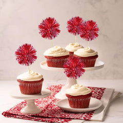 Gyufise dark red foil firework toppers suit weddings and celebrations