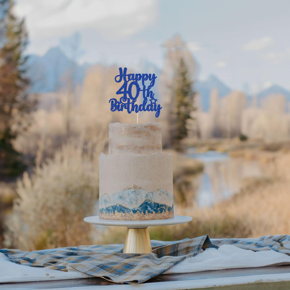 Gyufise glitter 40 years cake pick; enhances dessert display.