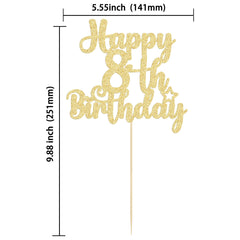 Gyufise Glitter 8th Birthday cake topper cheers up dessert displays