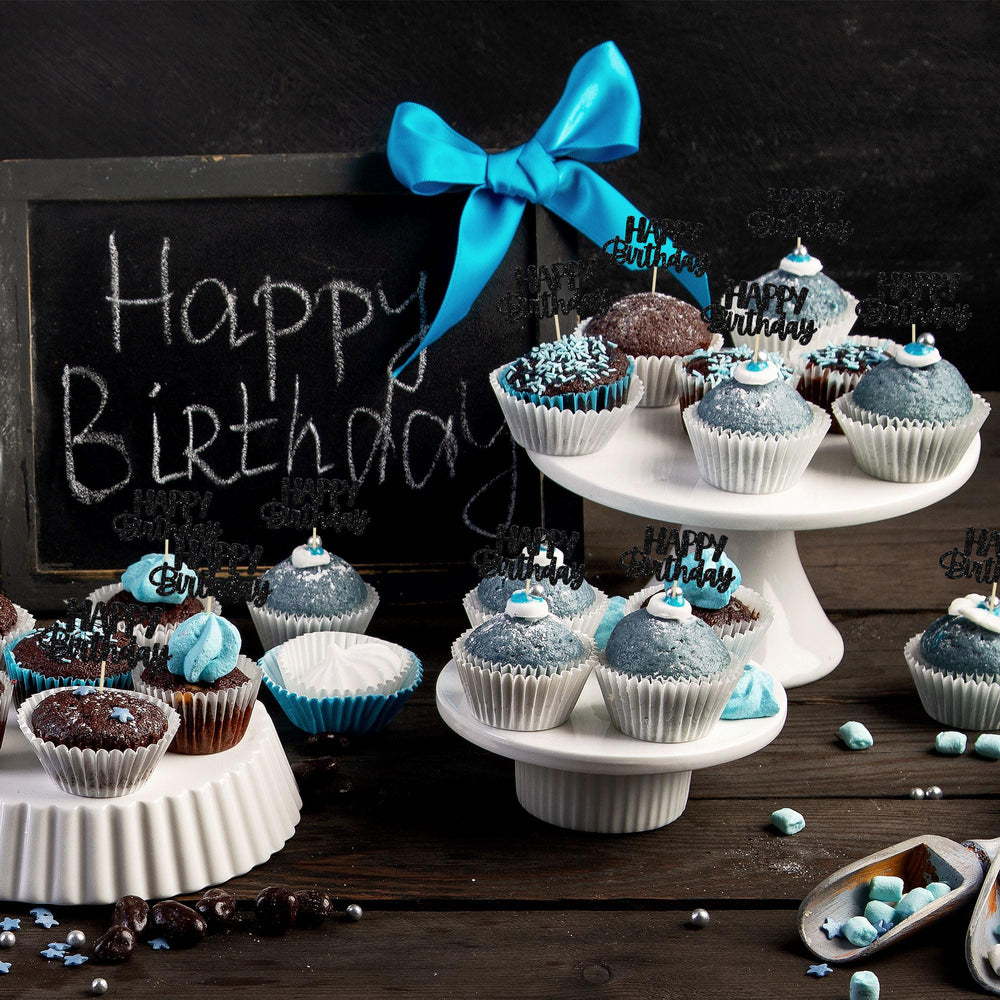 Gyufise glitter cake topper pack adds eye-catching shine.