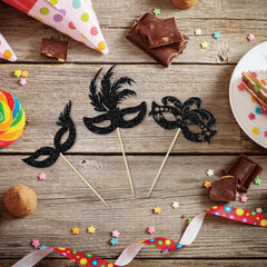 Gyufise glitter Mardi Gras toppers spark celebration vibes on cakes and treats.