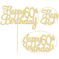 Gyufise gold glitter cake topper assembled and ready to insert into dessert