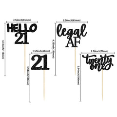 Gyufise legal-af 21st birthday cake decoration with easy-to-insert toppers