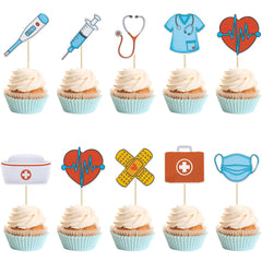 Gyufise nurse cupcake toppers add charming clinical flair to cakes and cupcakes