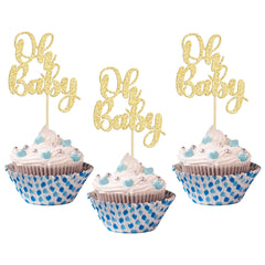 Gyufise oh baby cupcake toppers assembled and ready to insert on cakes.