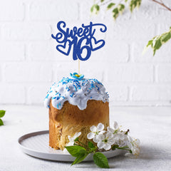 Gyufise one-piece Sweet 16 topper for quick cake setup.