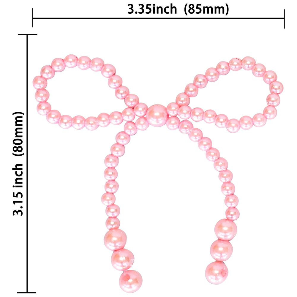 Close-up of Gyufise Pearl Bow Cake Toppers showing glossy pearl detail