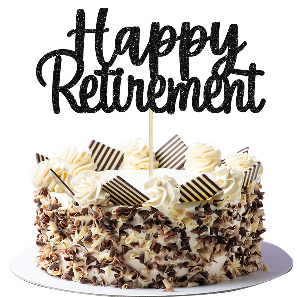 Gyufise retirement cake topper assembled on cake adds instant celebratory flair.