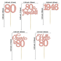 Gyufise rose gold 80th anniversary decor adds elegant party flair.