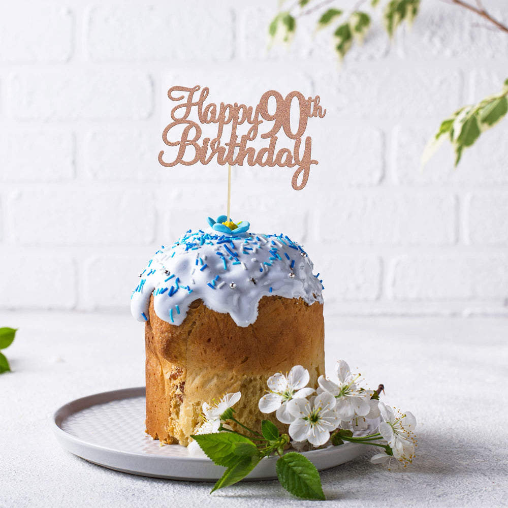 Gyufise rose gold cake pick elevates party treats with charm.