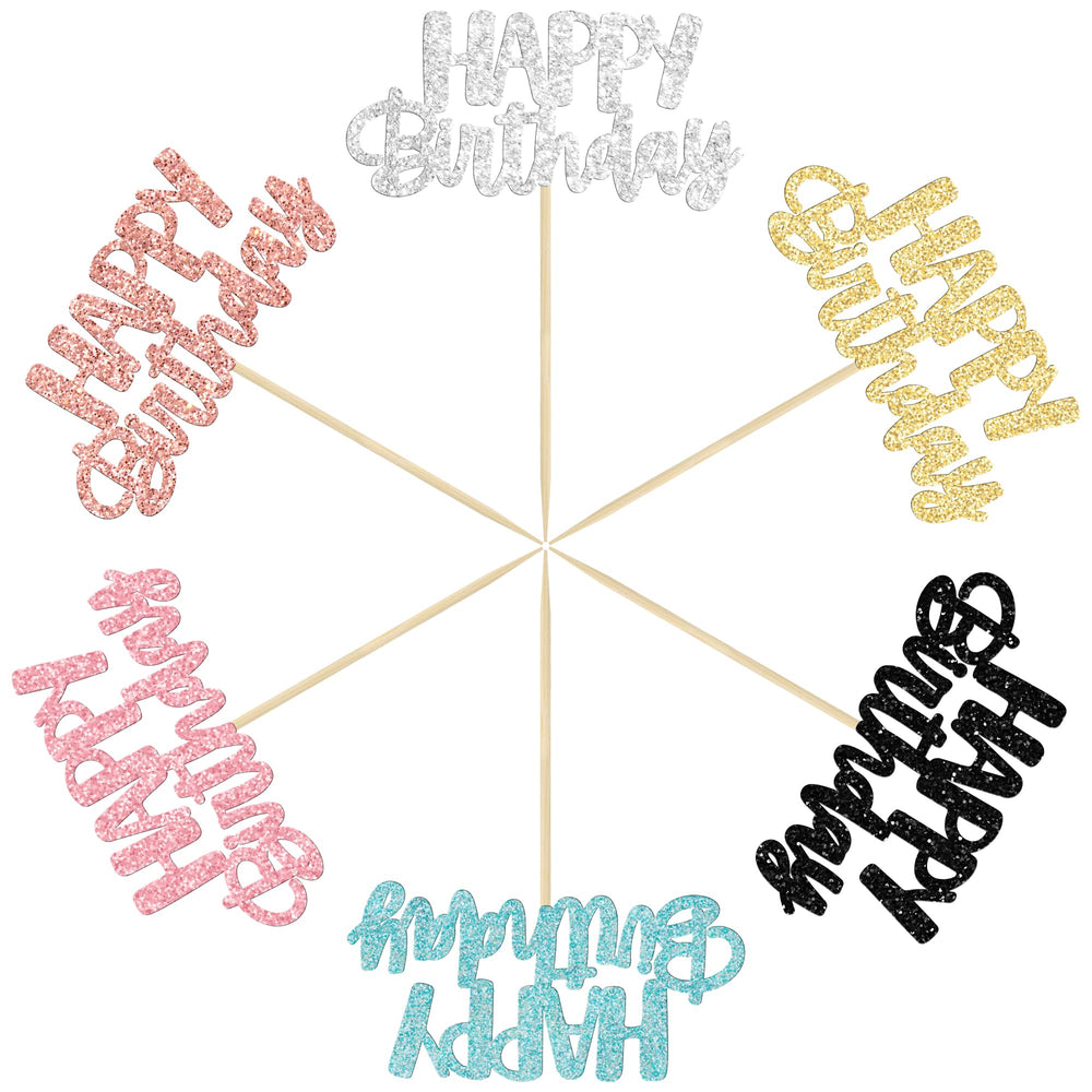 Gyufise six-color toppers brighten birthday themes on cakes.