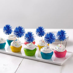Gyufise sparkle tinsel cake toppers elevate cupcakes and desserts