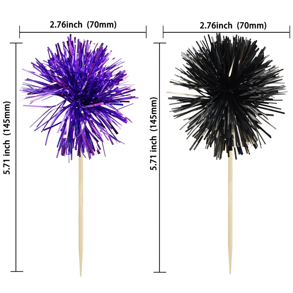 Gyufise sparkle tinsel cake toppers brighten cupcakes with shimmering accents.