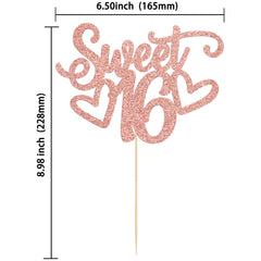 Gyufise Sweet 16 topper ready to insert into a cake.