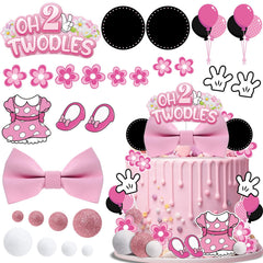 GZDUCK Oh Twodles pink mouse toppers add playful charm to cupcakes