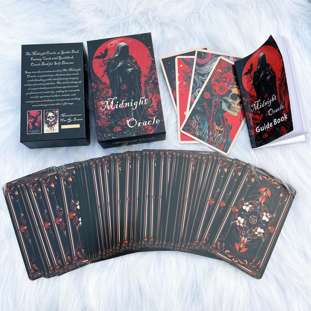 GZSYXHJYXGS Midnight Oracle card set laid out for storytelling