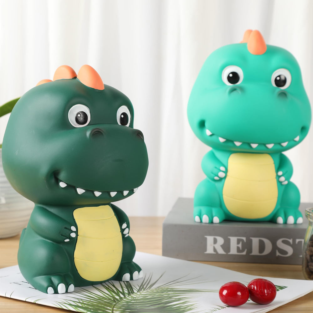 H&W Dino Money Bank mint green unboxing photo, perfect gift reveal
