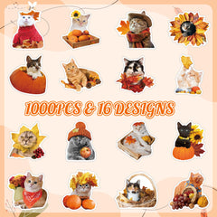 H1vojoxo Autumn Designs Collection with 16 cat patterns ideal for journaling and DIY projects