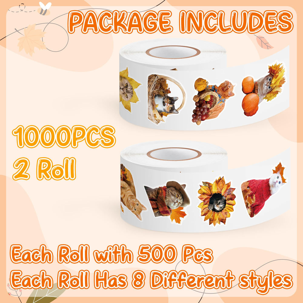 H1vojoxo Gift Decorations Fall Cat Stickers add festive charm to mugs and luggage