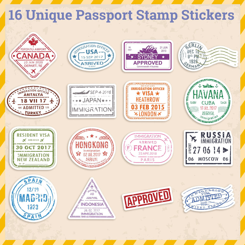 H1vojoxo passport stamps rolls luggage decor for quick personalization on bags and suitcases