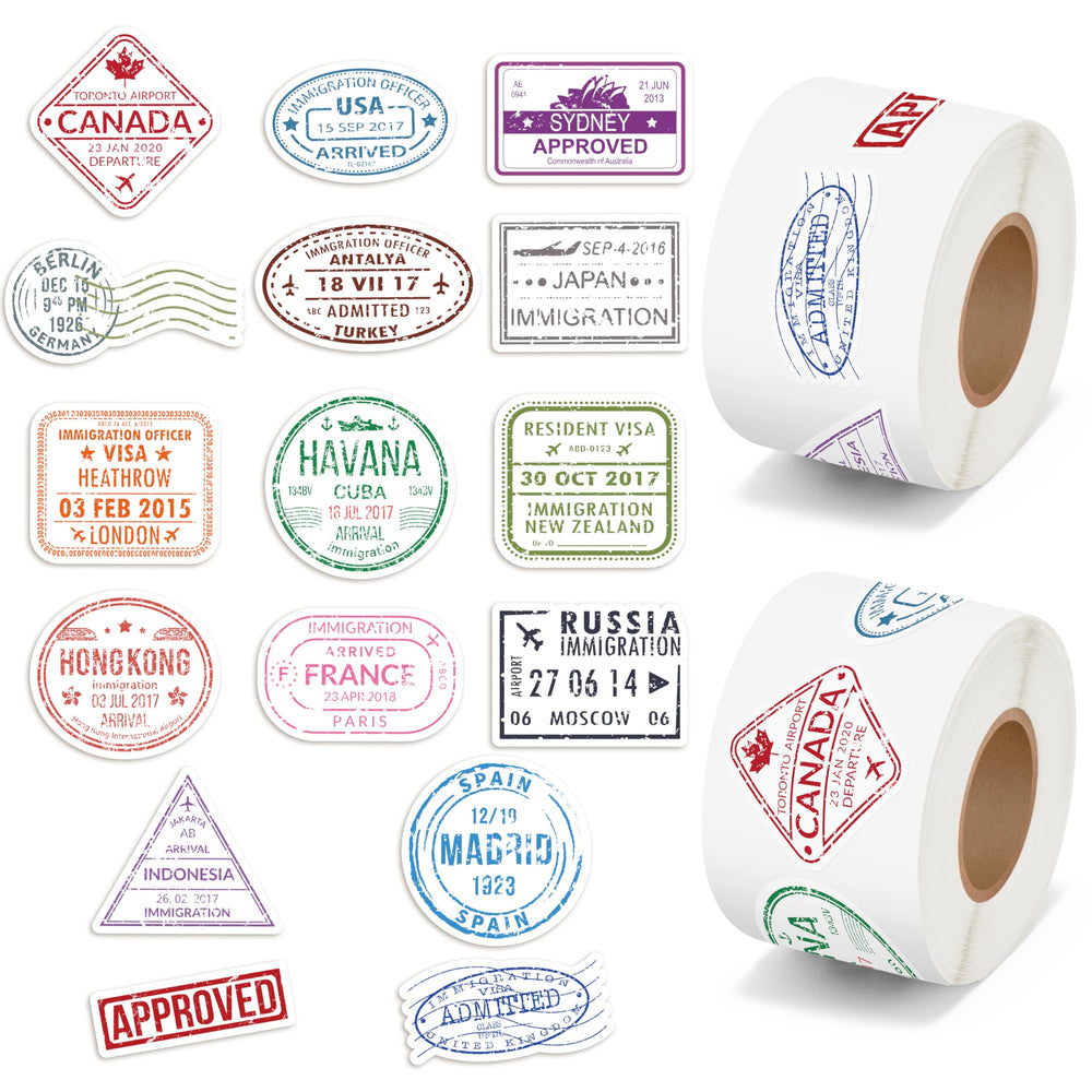 H1vojoxo passport stamps rolls packaging for travel decor and craft organization