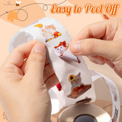 H1vojoxo Scrapbook Fall Cat Patterns for quick page accents and envelope decorations