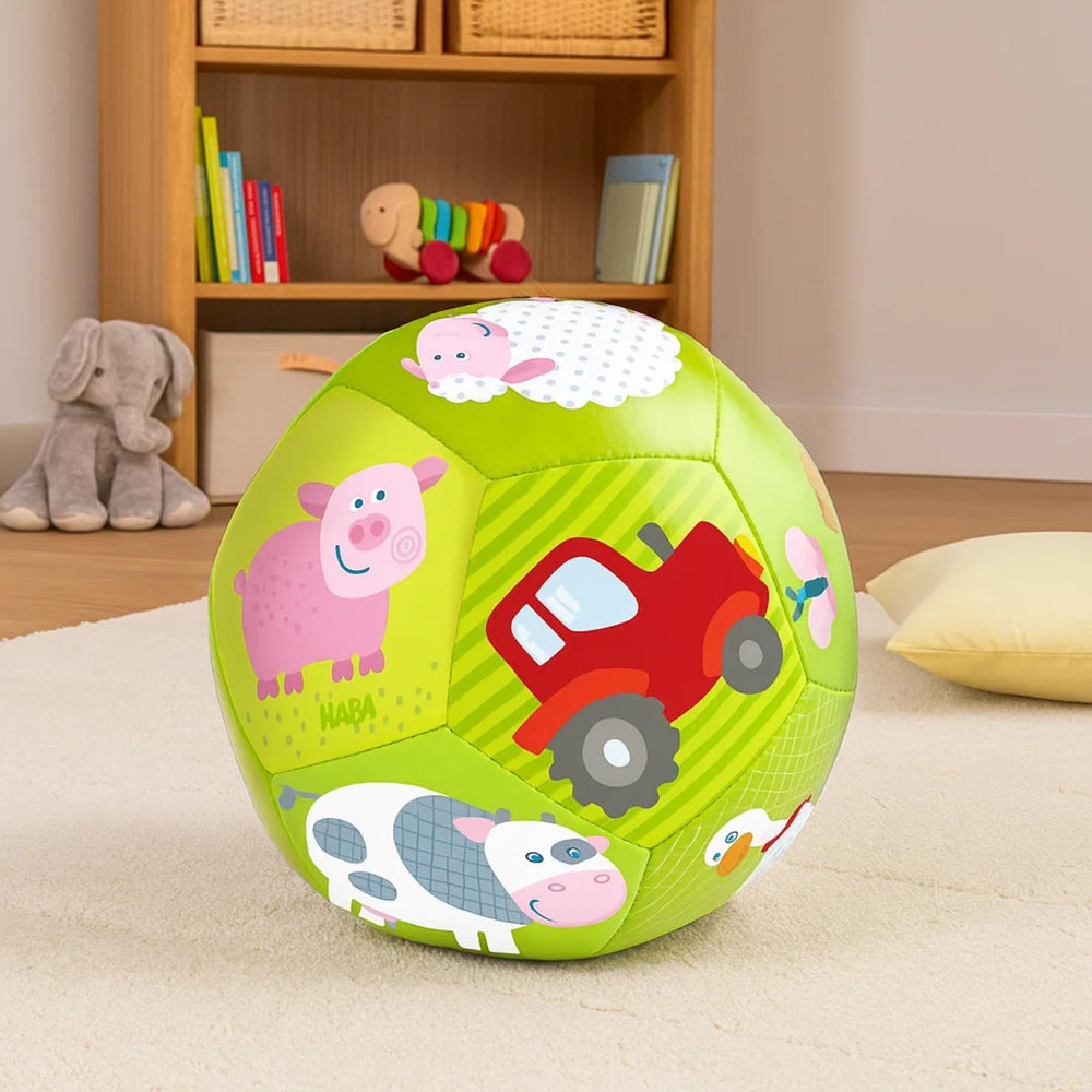 HABA soft baby ball easy for little hands to grasp.