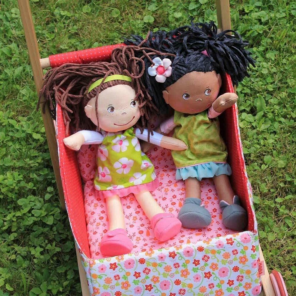 HABA Coco pink shoes remain attached during active toddler adventures