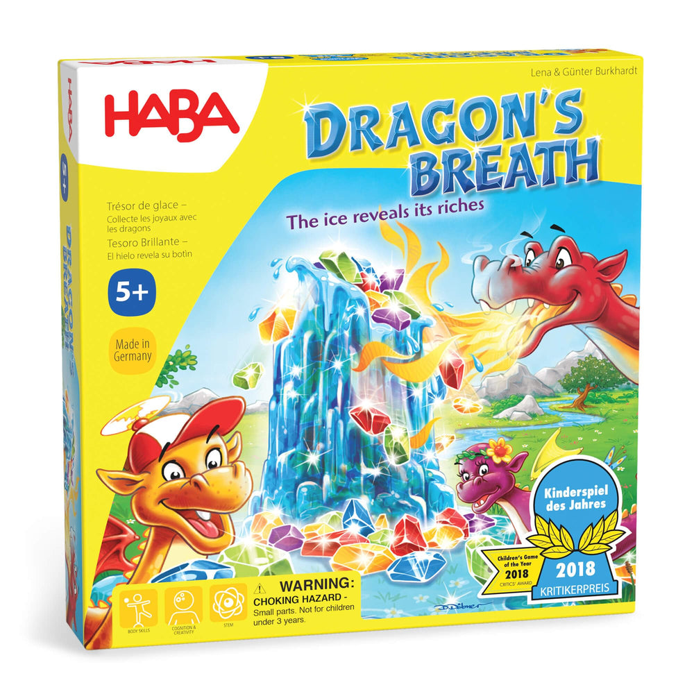 HABA Dragon's Breath box on table inviting cozy family game night.