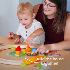 HABA flip-cardboard-chips controls movement, teaching turn-taking.