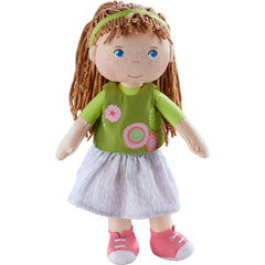 HABA Hedda 12-inch soft doll with brown hair and blue eyes for cuddly playtime