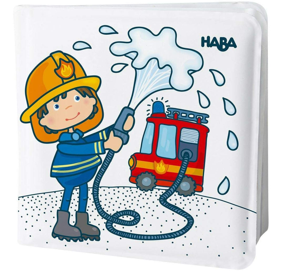 HABA Magic Color Changing Bath Book cover reveals fire brigade scene for engaging bath time